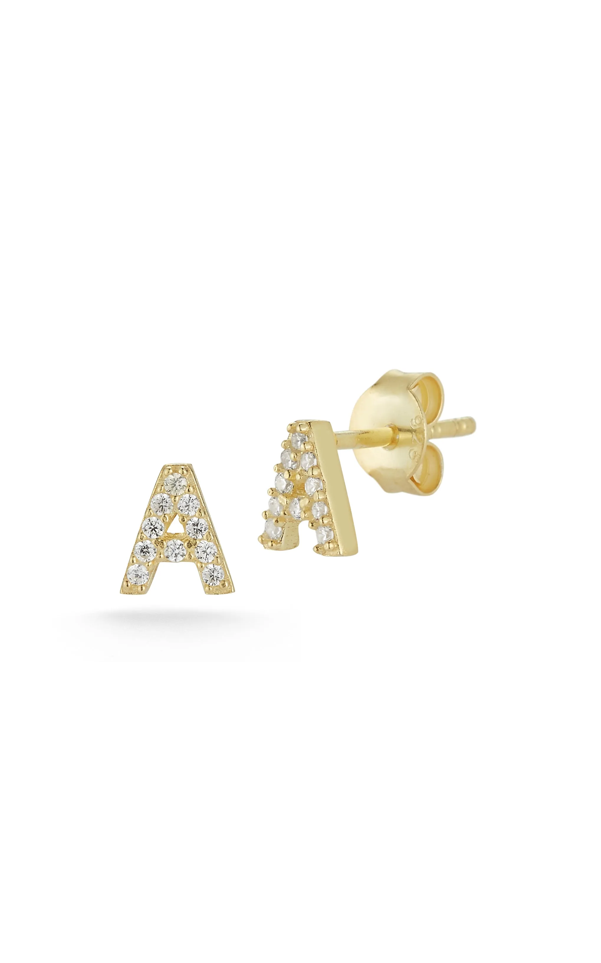 Pavé Initial Stud Earring