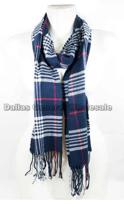 Plaid Printed Cashmere Feel Scarf Wholesale