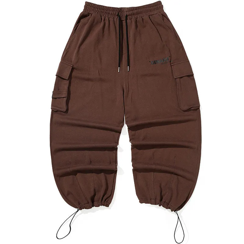 Plain Safari Style Jogger Cargo Pants