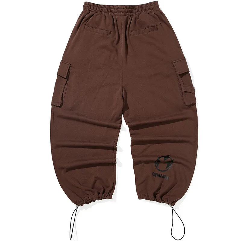 Plain Safari Style Jogger Cargo Pants