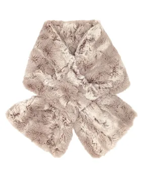 Pull-Thru Scarf - Luxury Faux Fur in Café Au Lait