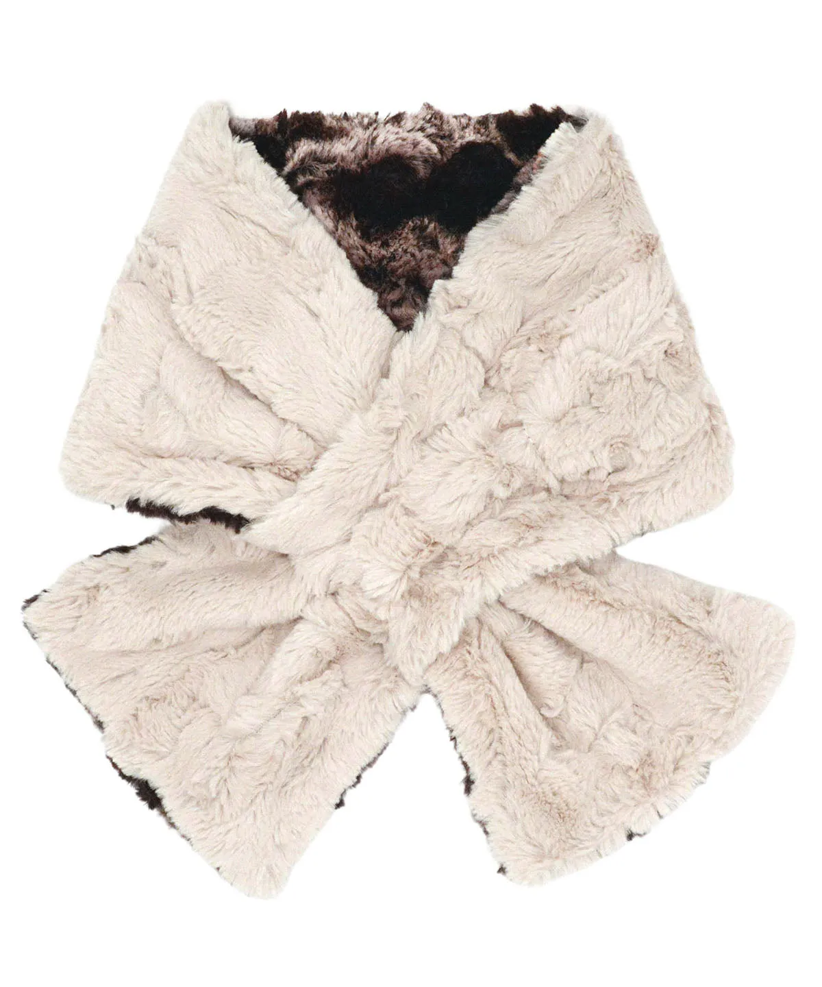 Pull-Thru Scarf - Luxury Faux Fur in Mocha