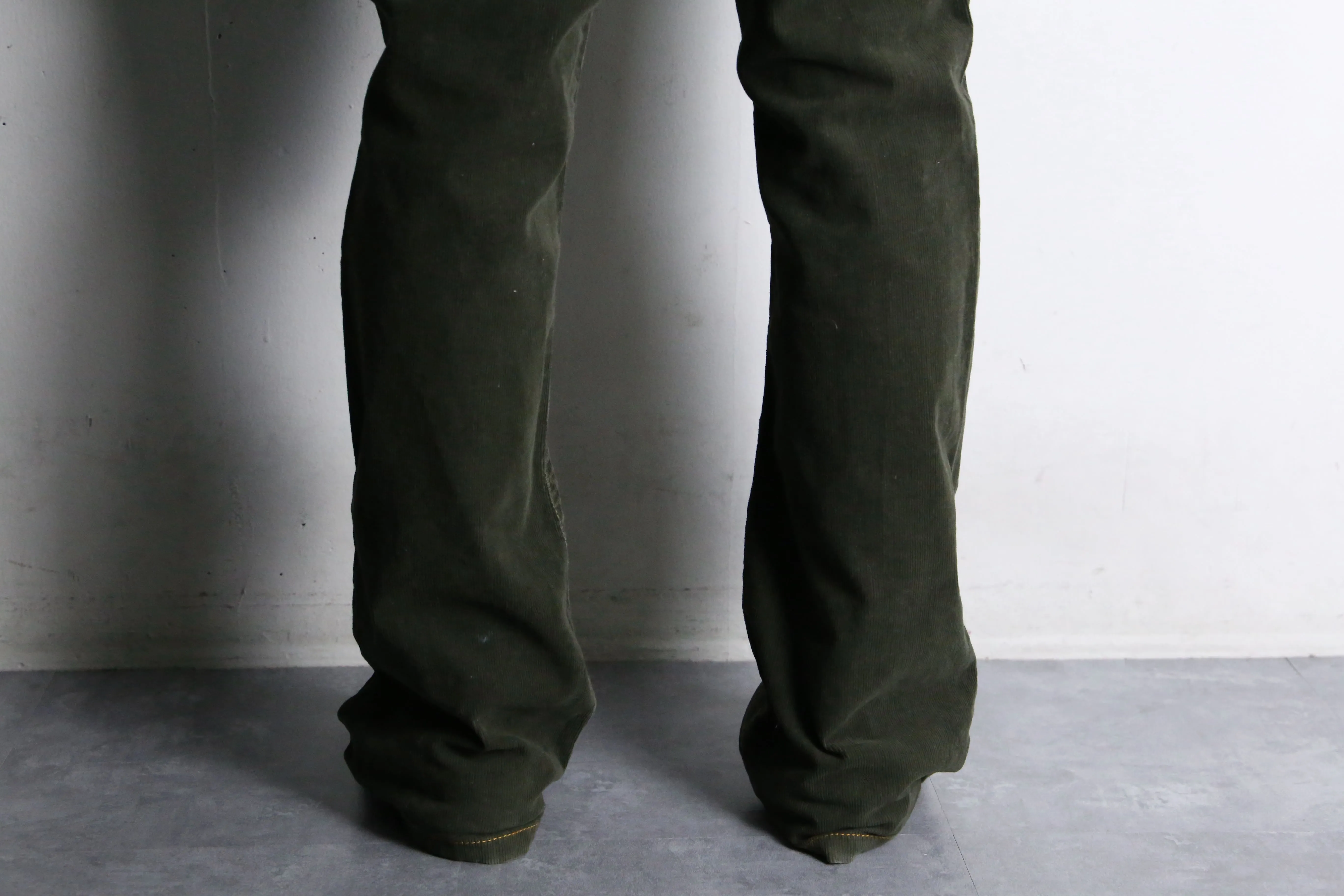 "Tommy Hilfiger" green corduroy semi flare pants