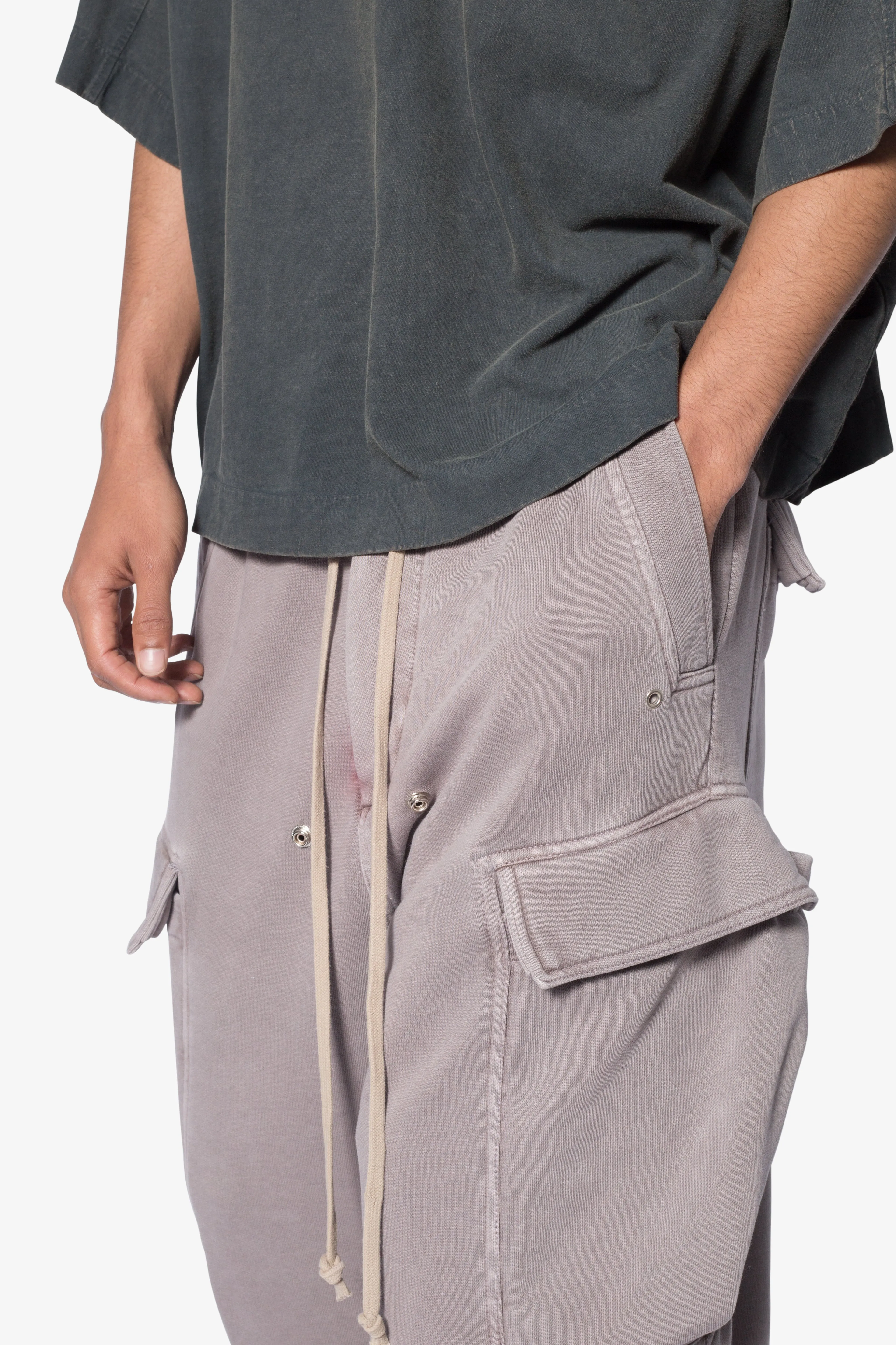 Rave Double Cargo Sweatpants - Washed Mauve