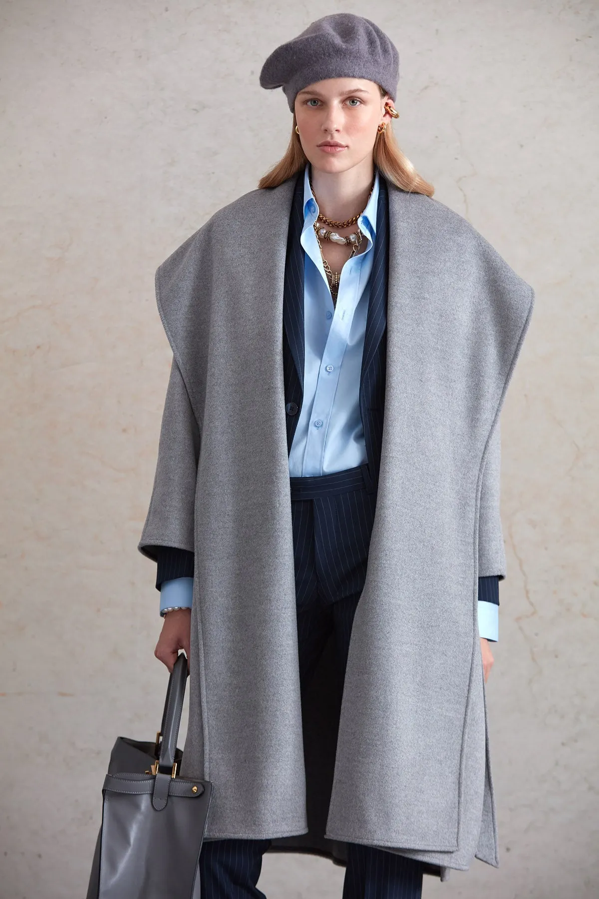 Regular Fit Meghan Belted Shawl Collar Wool Coat