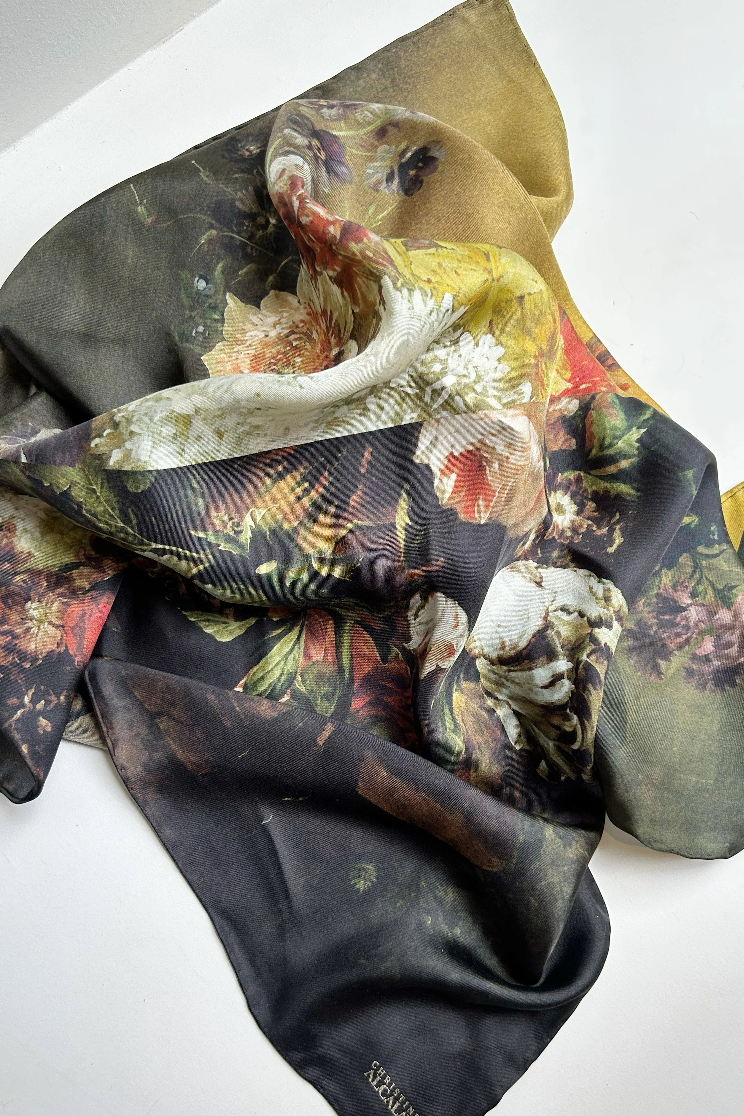 Silk Scarf: Still Life with Flower