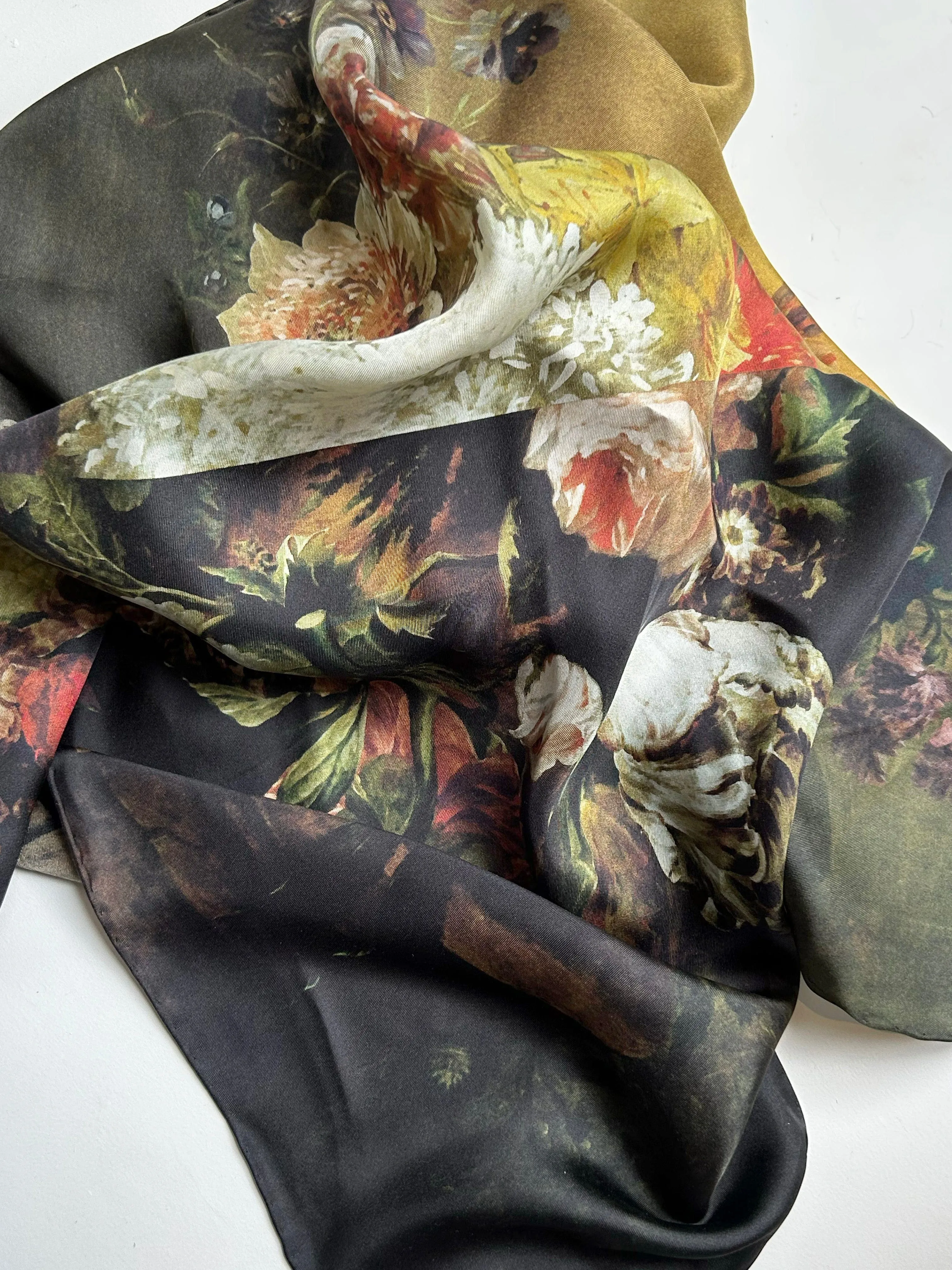 Silk Scarf: Still Life with Flower