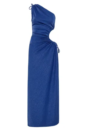 Sonya Nour Cobalt Blue Shimmer Maxi Dress - Blue Shimmer