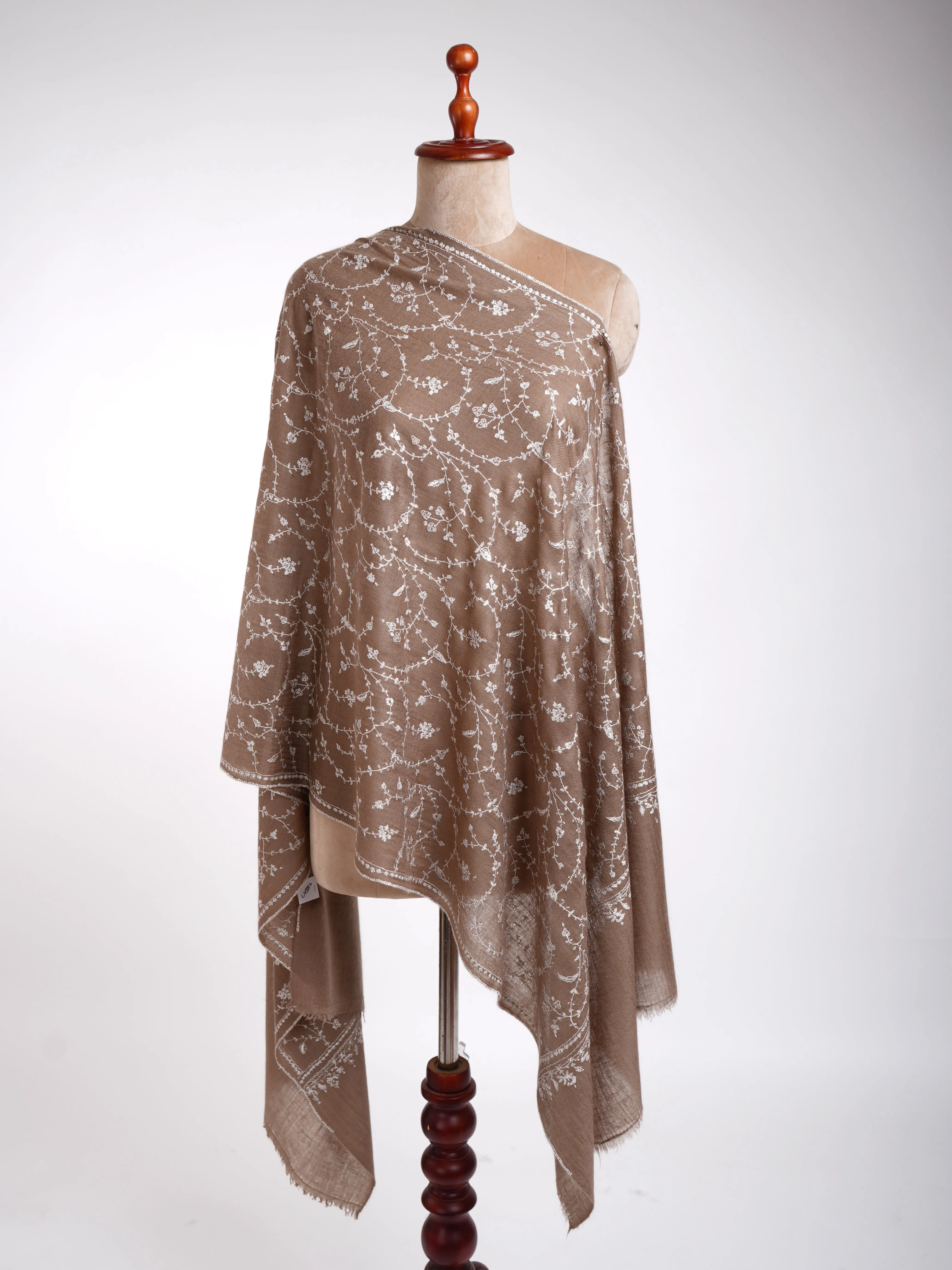 Sozni Embroidered Pure Cashmere Scarf