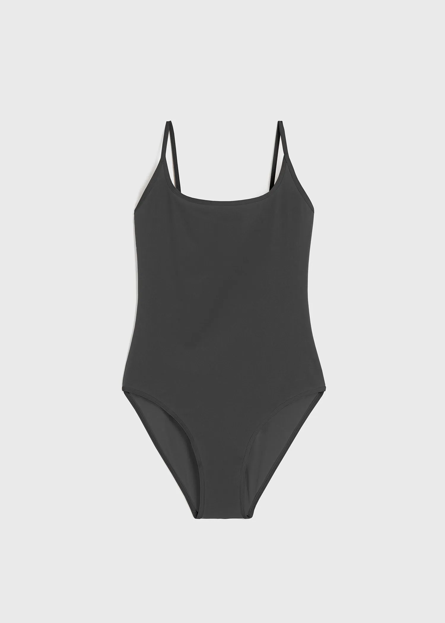 Square-neck swimsuit anthracite