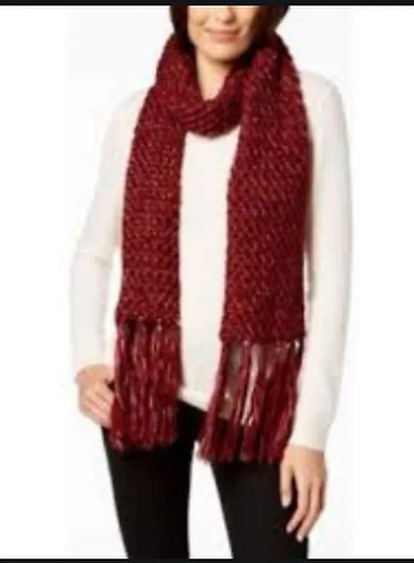 Steve Madden Lurex Knit Tassel Scarf, One Size