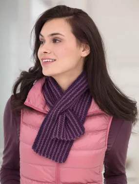 Striped Keyhole Scarf Pattern (Knit)