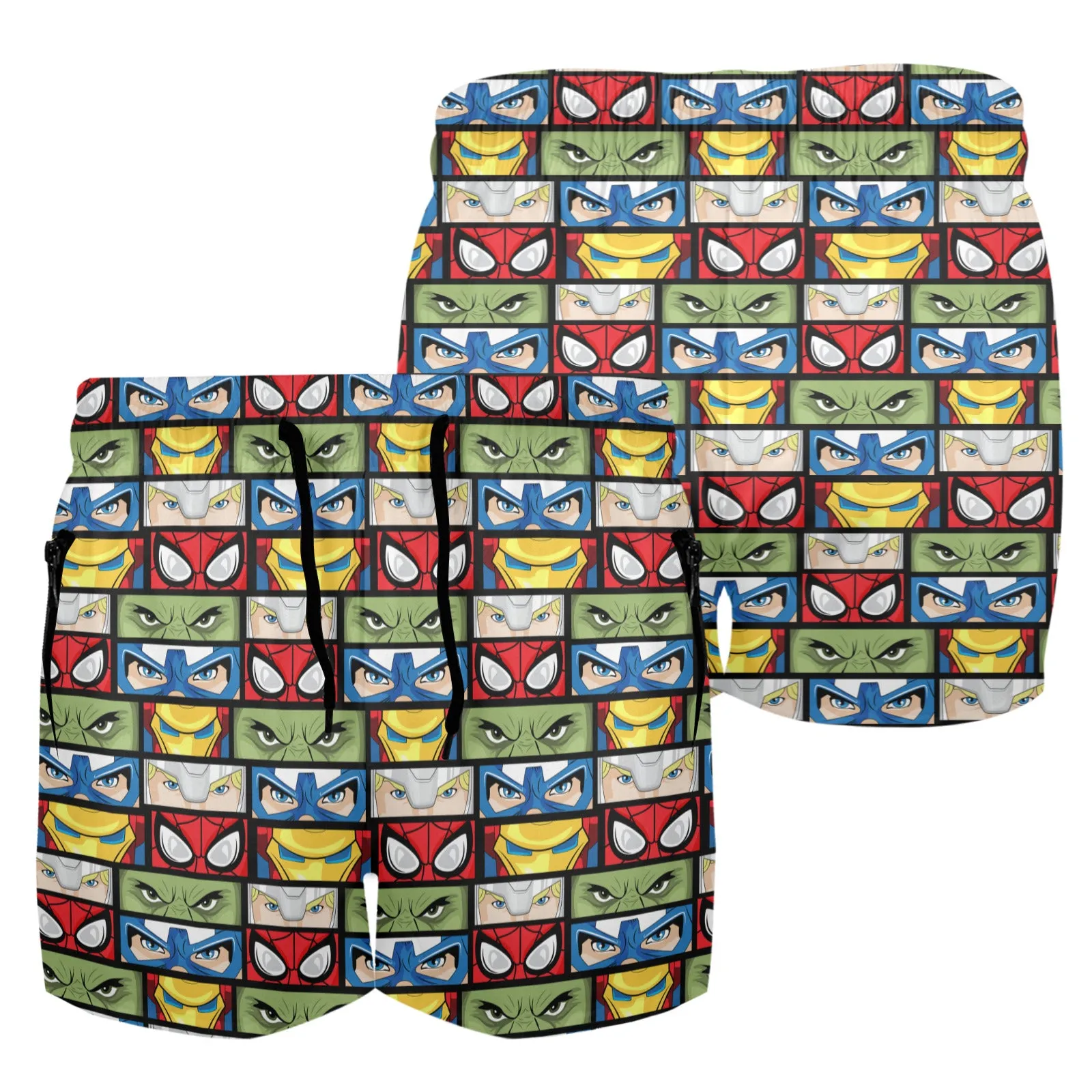 Super Heroes Eyes Men's Quick Dry Athletic Shorts