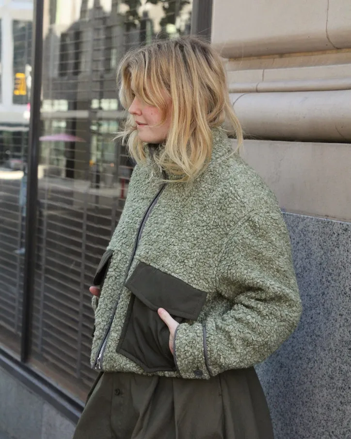 T-Coat Green Shearling Jacket