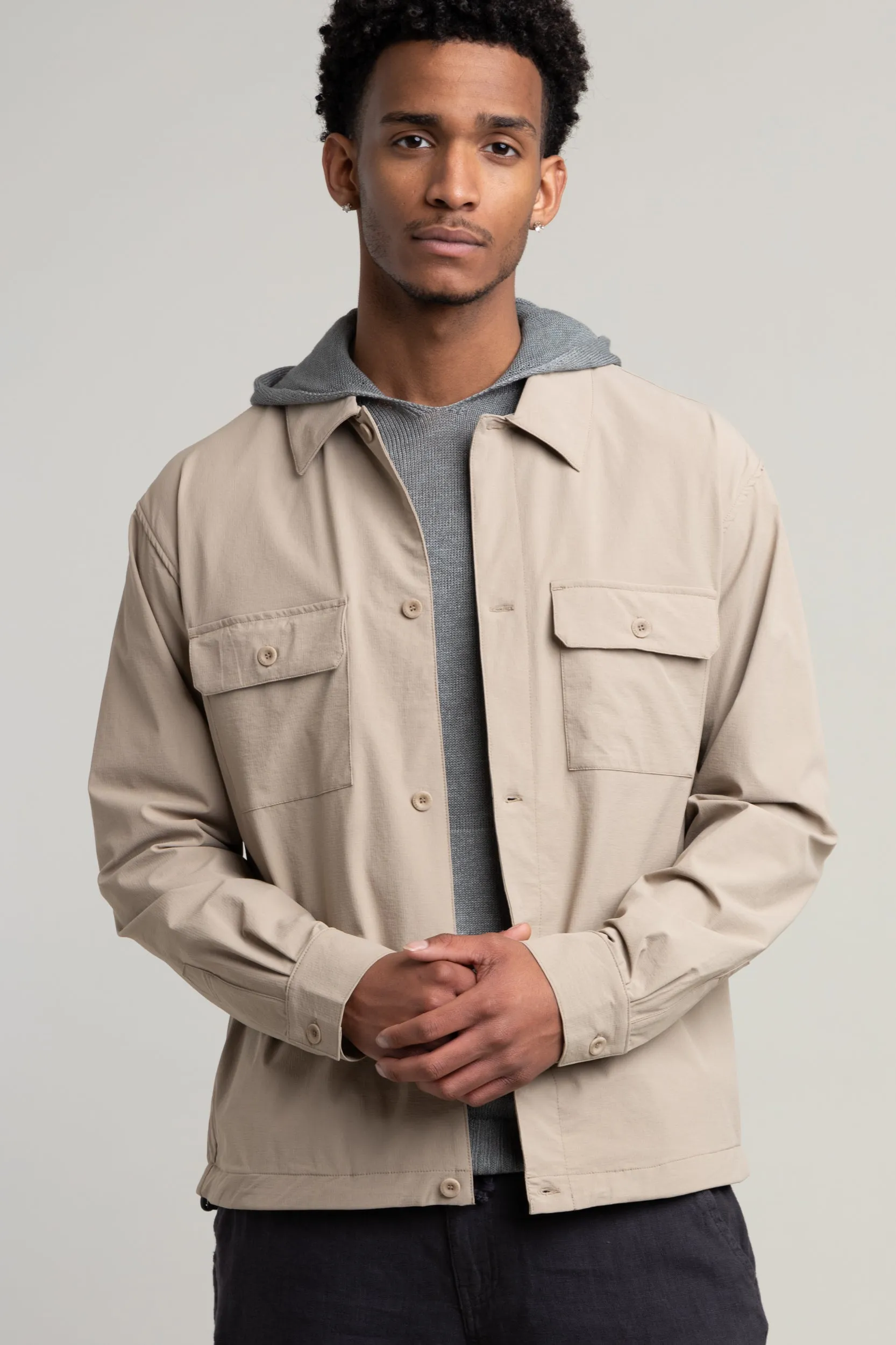 Taupe Ripstop Overshirt