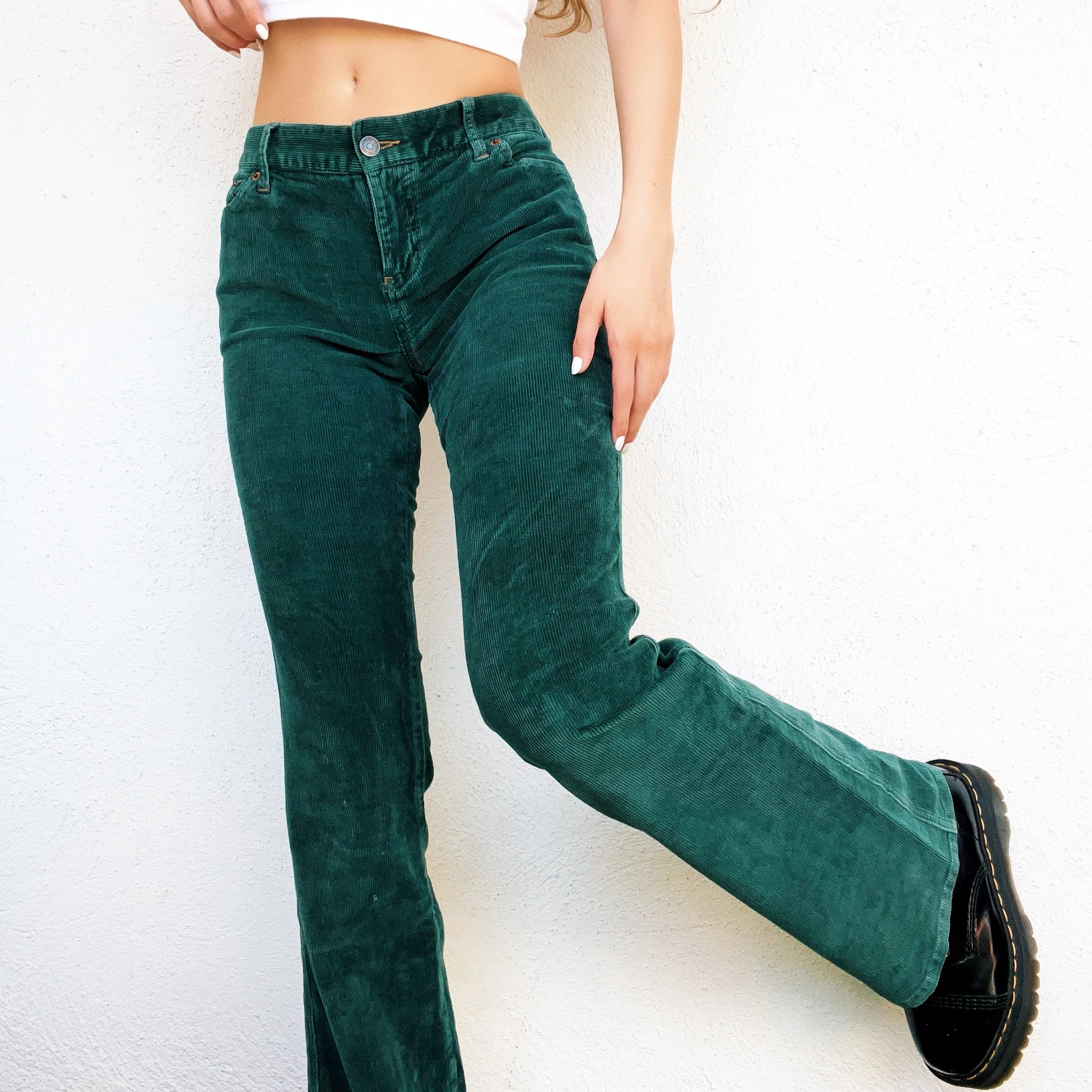 Teal Corduroy Flare Pants