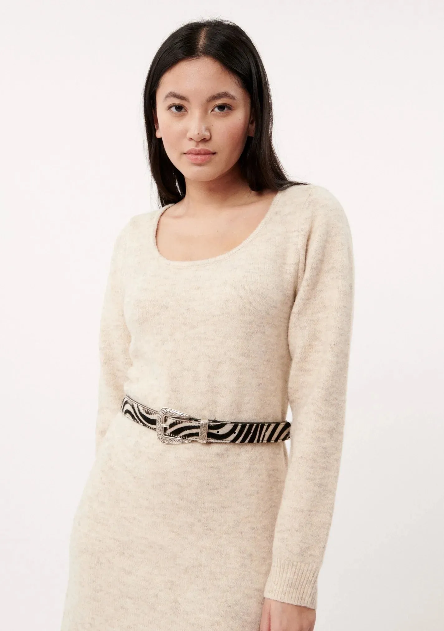 The Francine Sweater Dress by FRNCH - Oatmeal