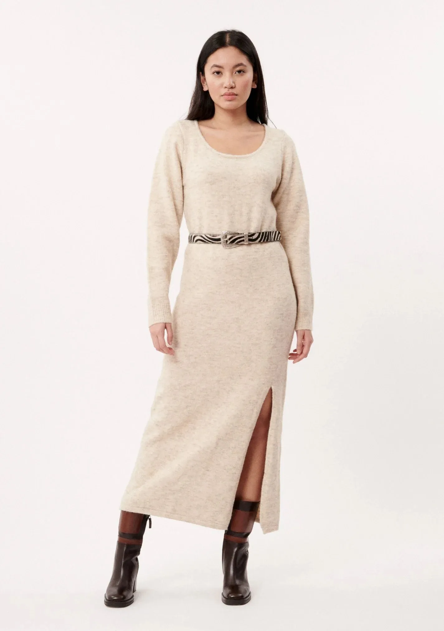 The Francine Sweater Dress by FRNCH - Oatmeal