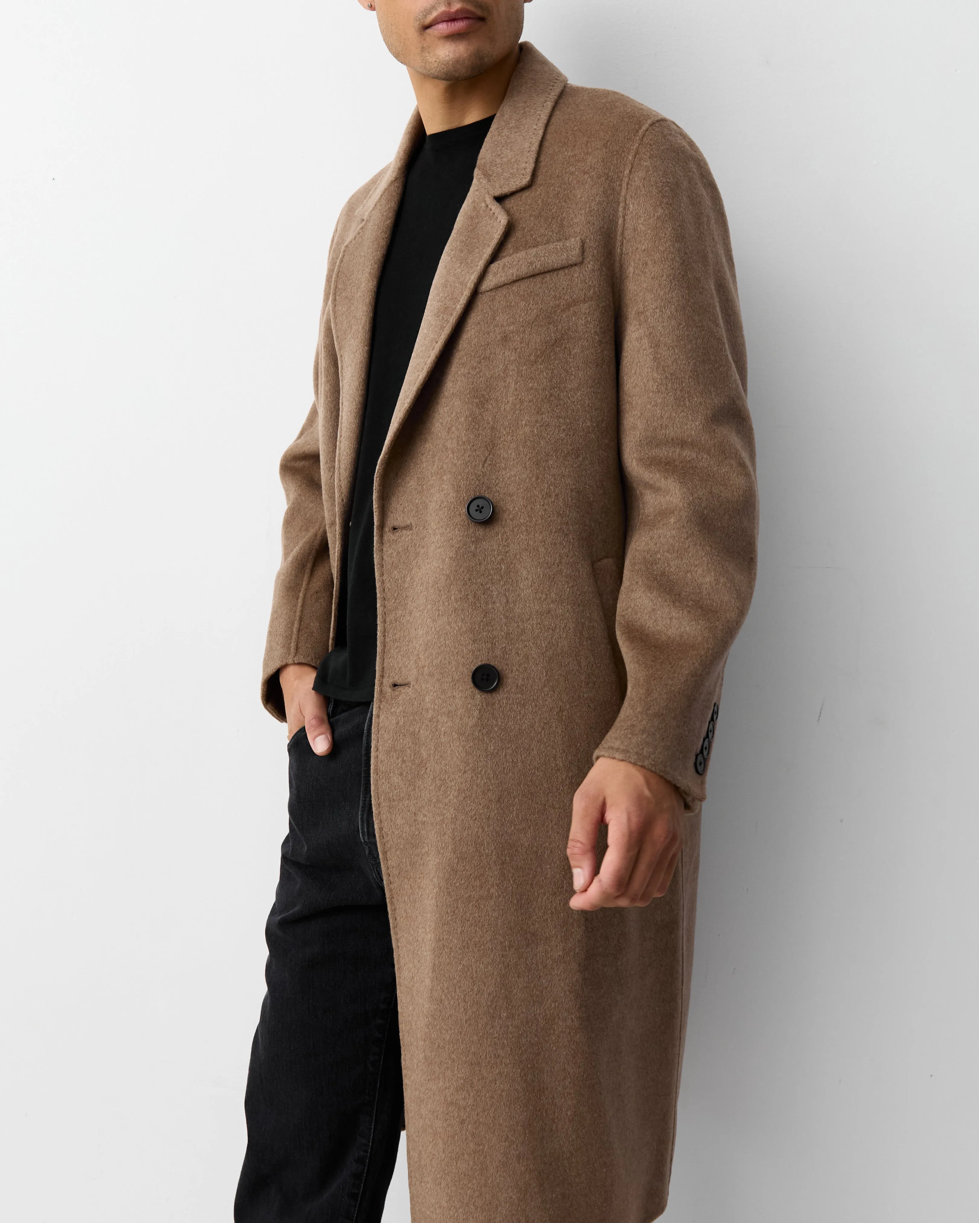 THE MENS DOUBLE BREASTED COAT - CHOCO