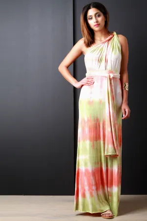 Tie Dye Convertible Multi Wrap Maxi Dress