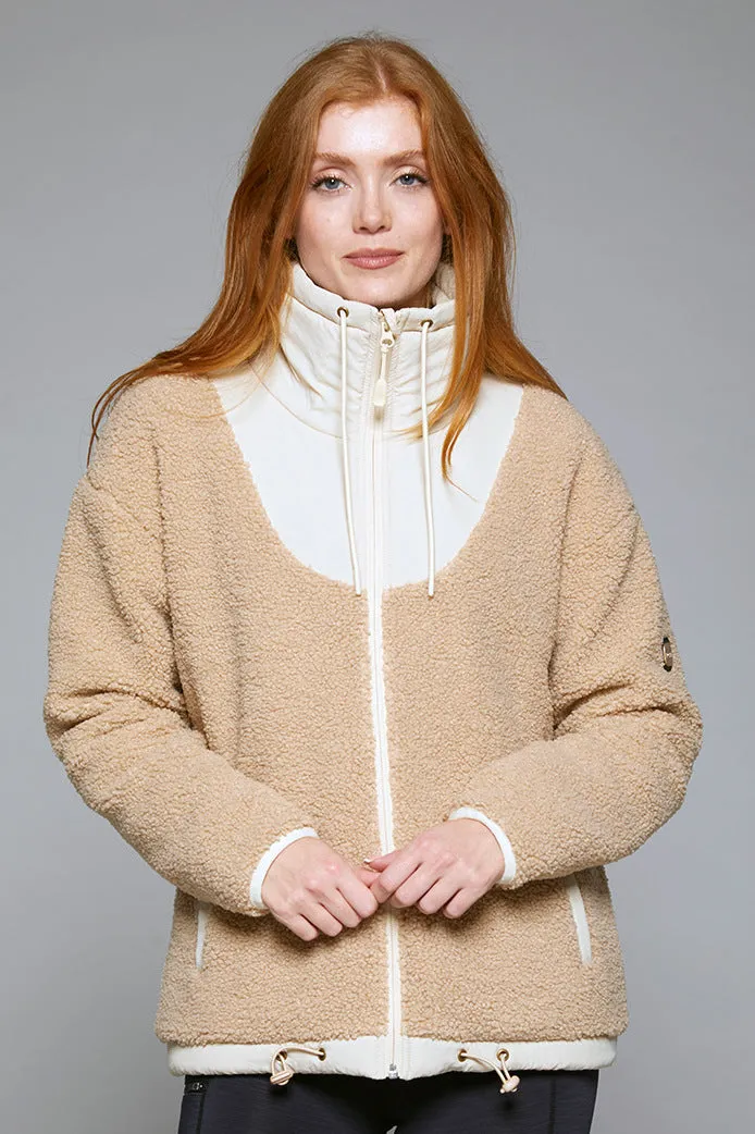 Toggi Ladies Spruce Shearling Jacket in Oatmeal Stone colour