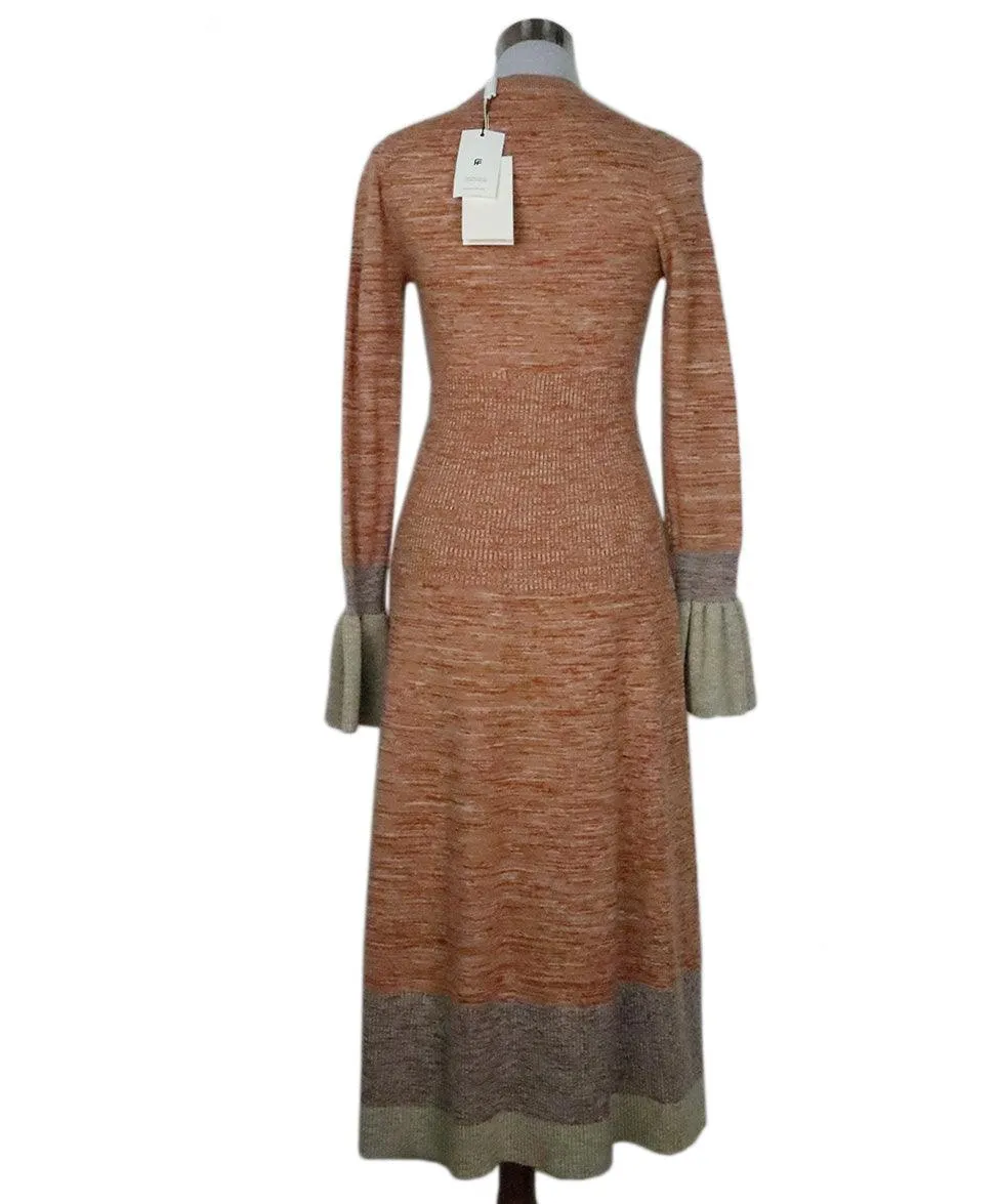 Ulla Johnson Orange & Beige Knit Dress sz 6