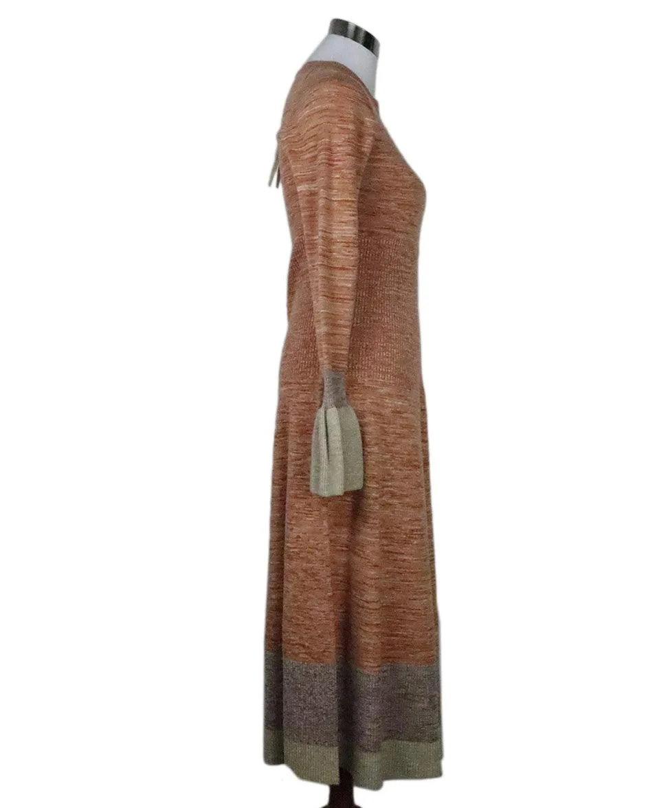 Ulla Johnson Orange & Beige Knit Dress sz 6