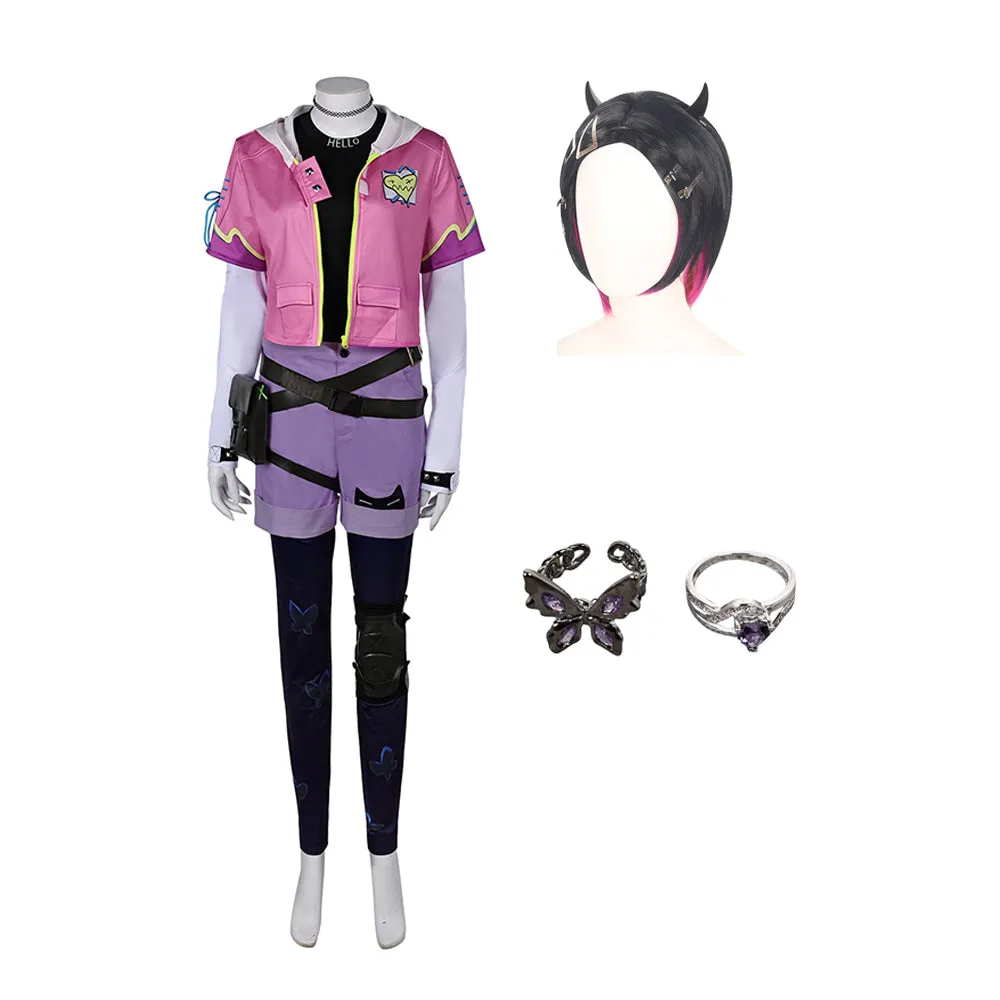 Valorant Clove Women Pink Outfit Party Carnival Halloween Cosplay Costume