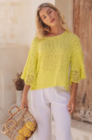 VBLJ070 - GRACIE KNIT TOP - LIME