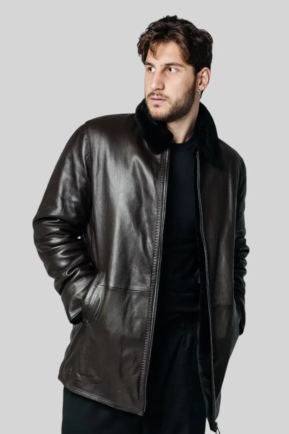 Vincent Sheepskin Leather Coat