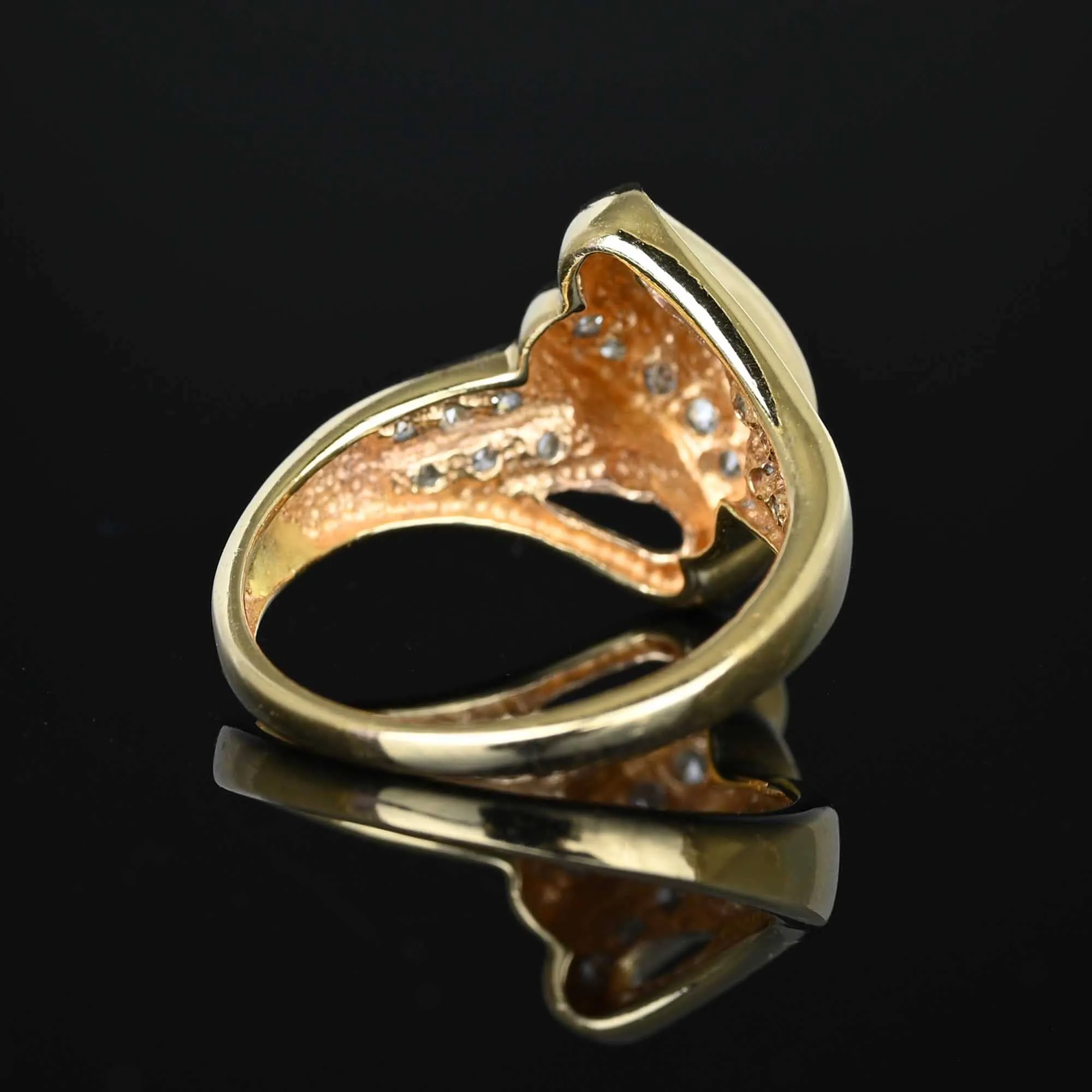 Vintage Diamond Cluster Love Knot Ring in Gold