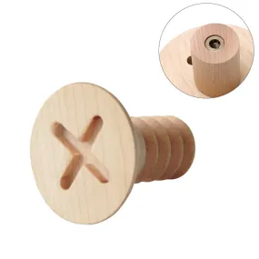 Wall Mounted Decorative Maple Wood Screws Coat Hooks