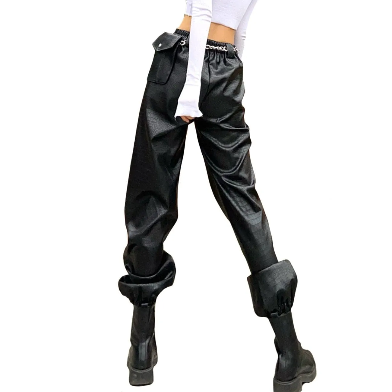 WLS Scale Texture PU Pants