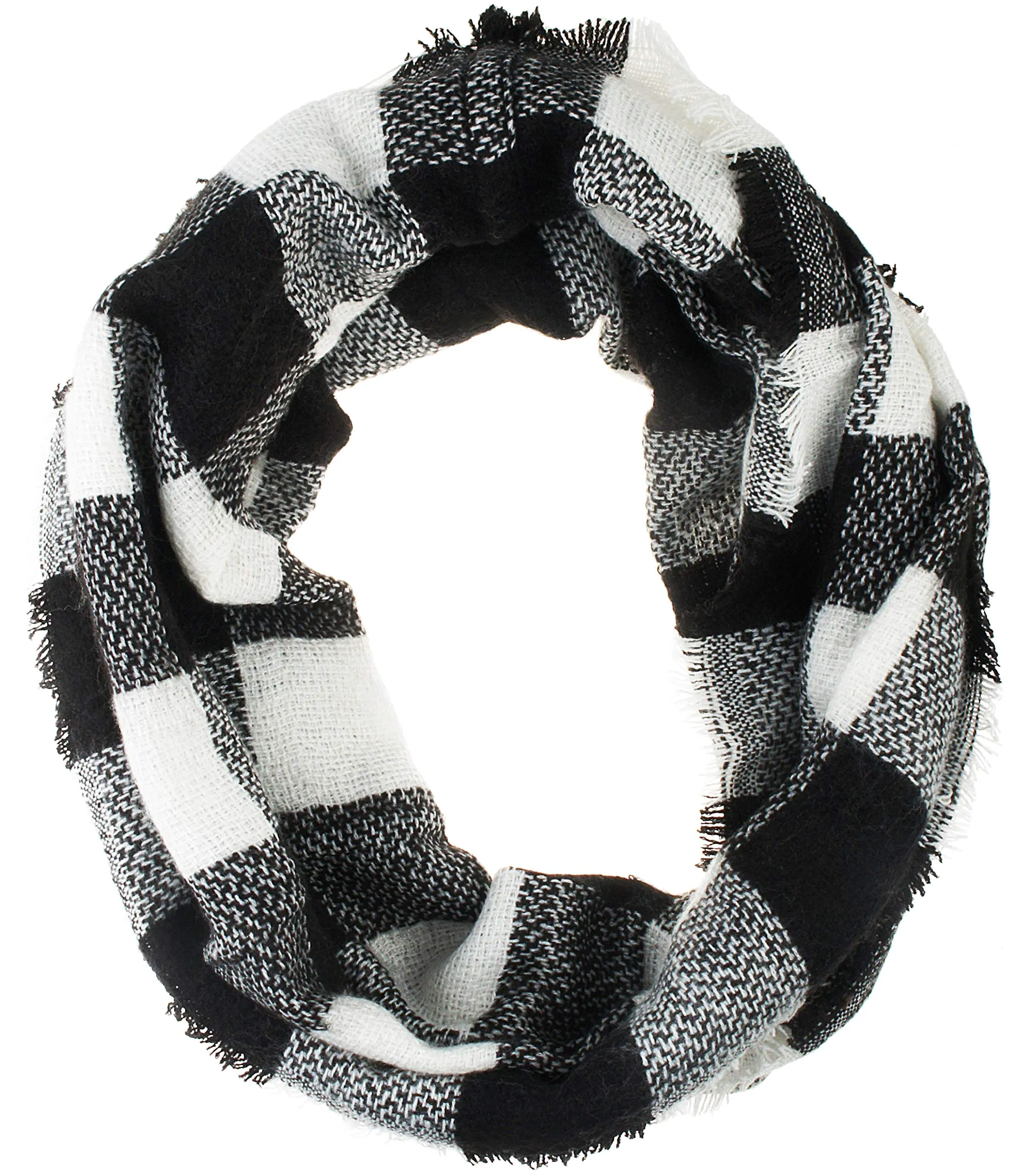 Womens Light Weight Plaid Tartan Winter Infinity Circle Loop Scarf