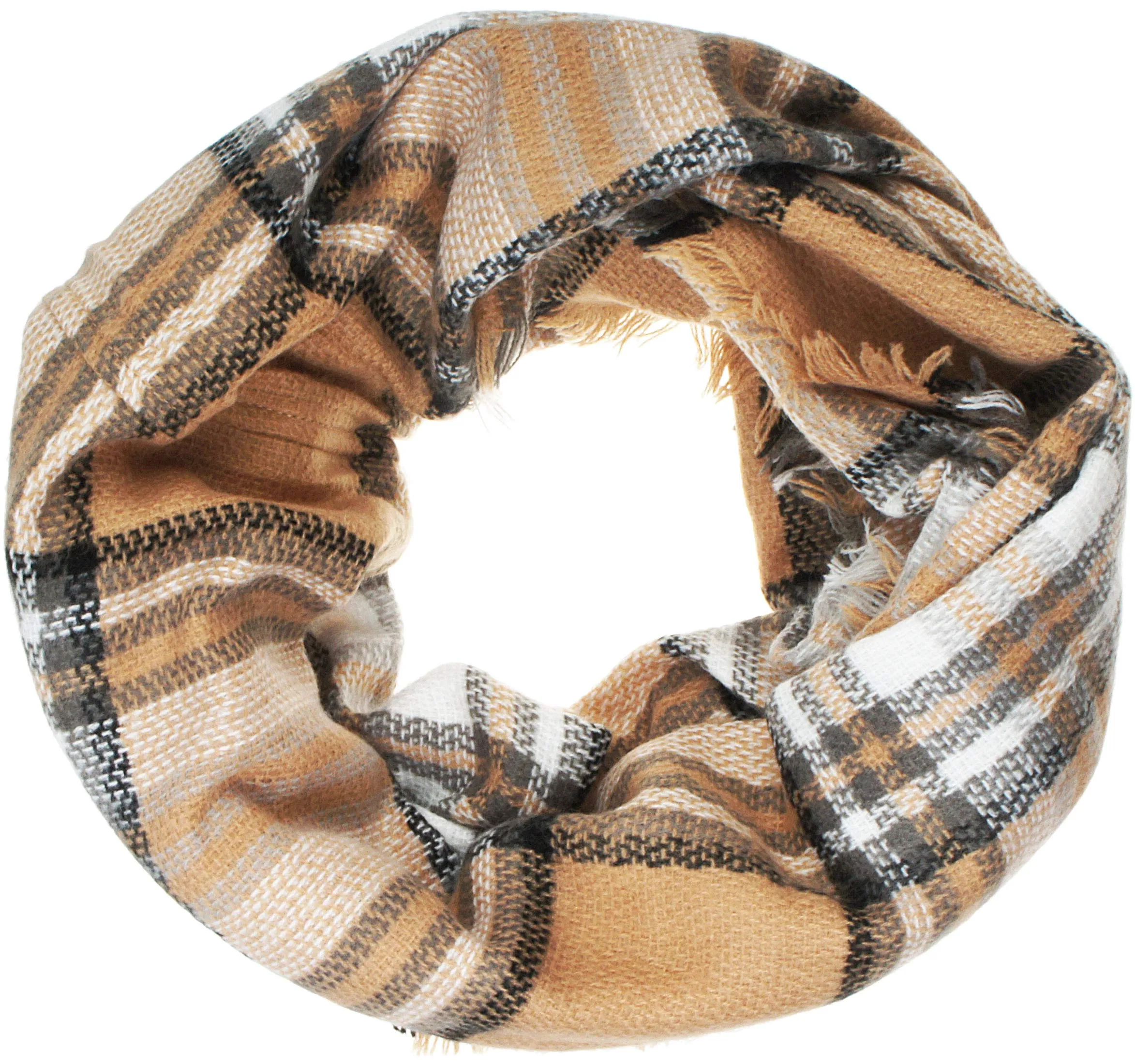 Womens Light Weight Plaid Tartan Winter Infinity Circle Loop Scarf