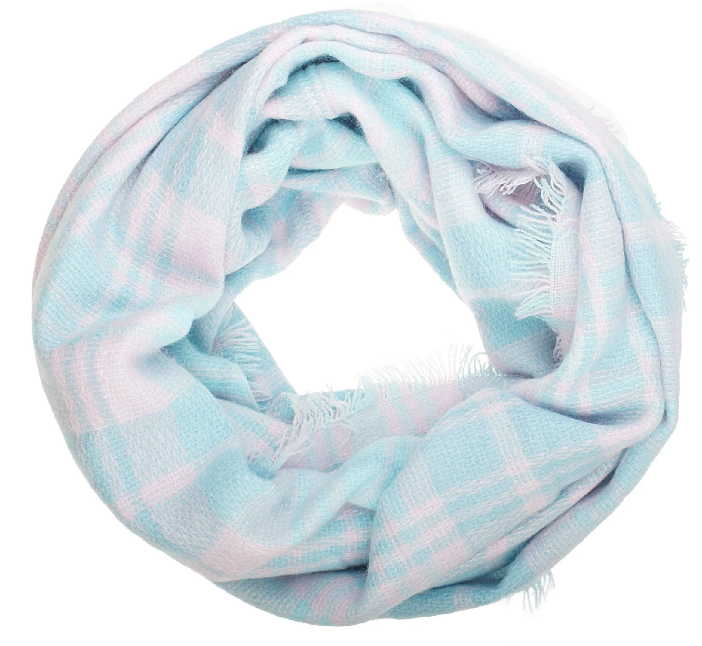 Womens Light Weight Plaid Tartan Winter Infinity Circle Loop Scarf