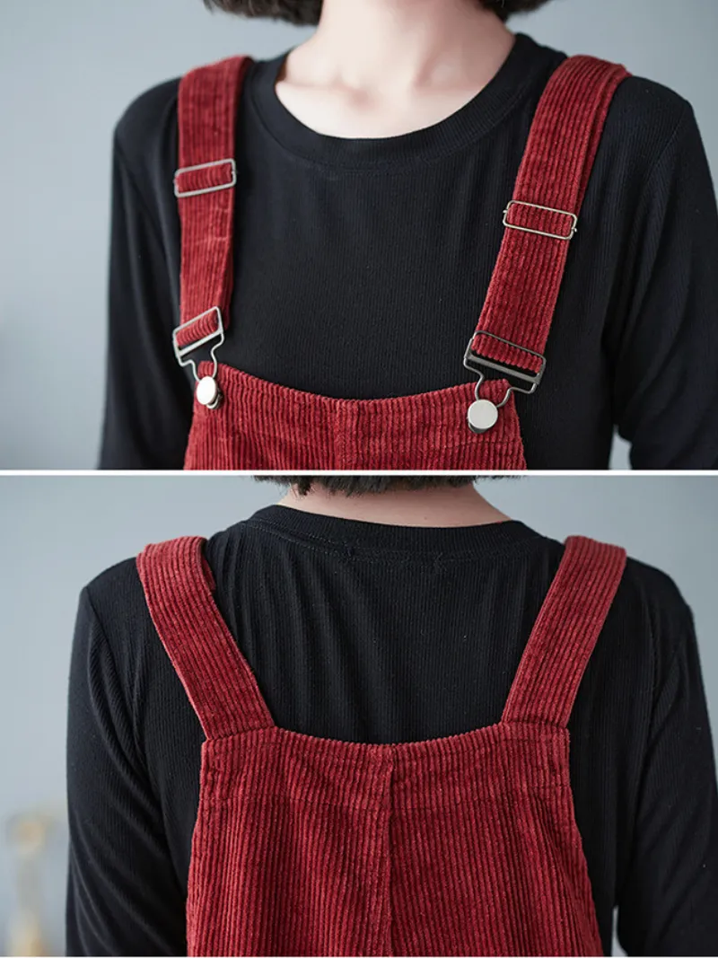 Women's Playful Pockets  Bib Overalls Dungarees