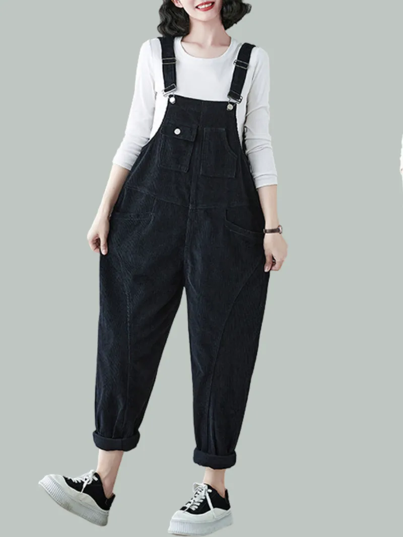 Women's Playful Pockets  Bib Overalls Dungarees