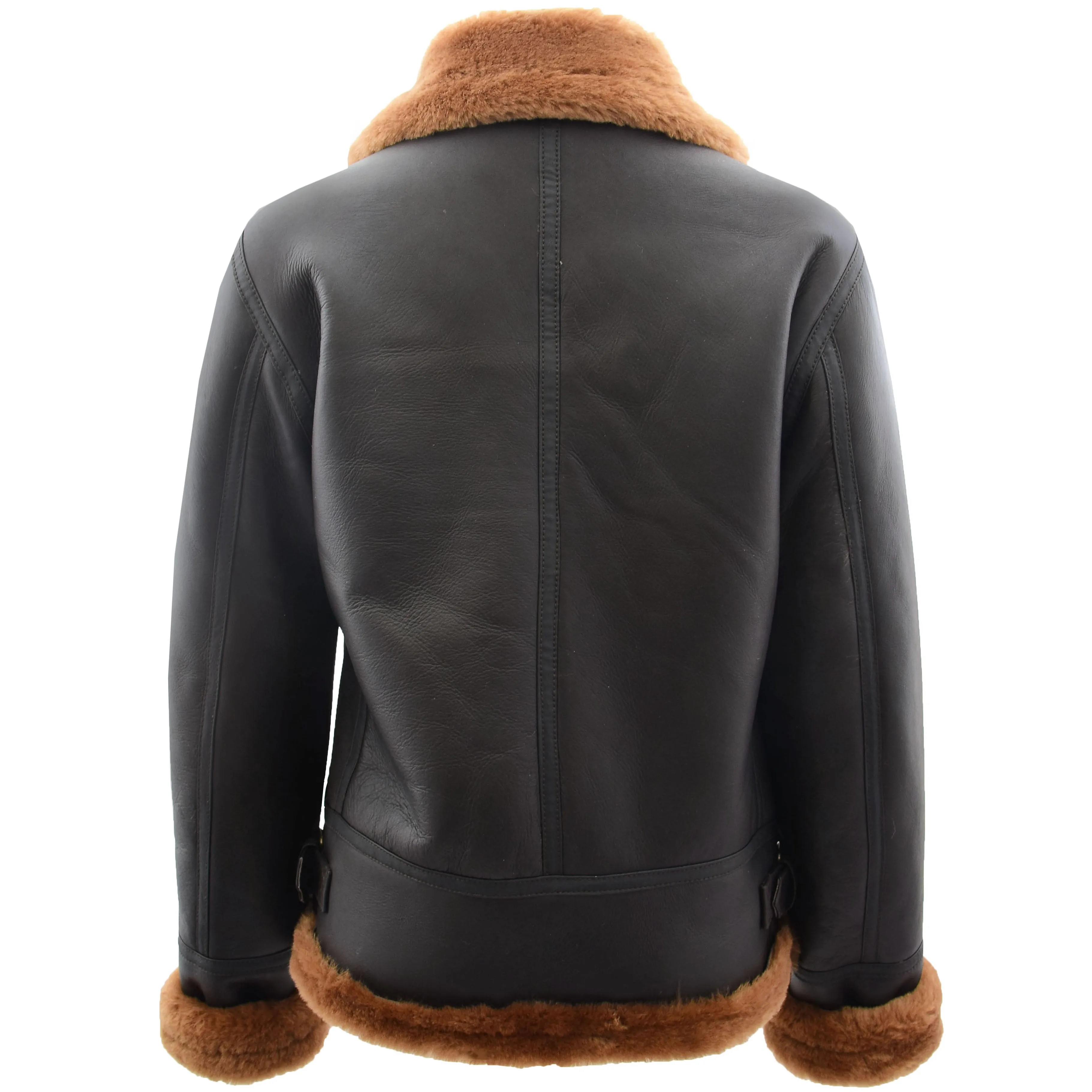 Womens Sheepskin B3 Detachable Hoodie Jacket Naomi Brown Ginger