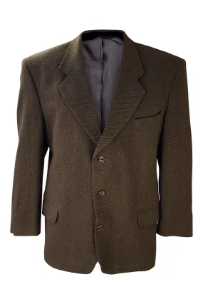 YVES SAINT LAURENT Vintage Brown Wool Blend Single Breasted Blazer Jacket (M)