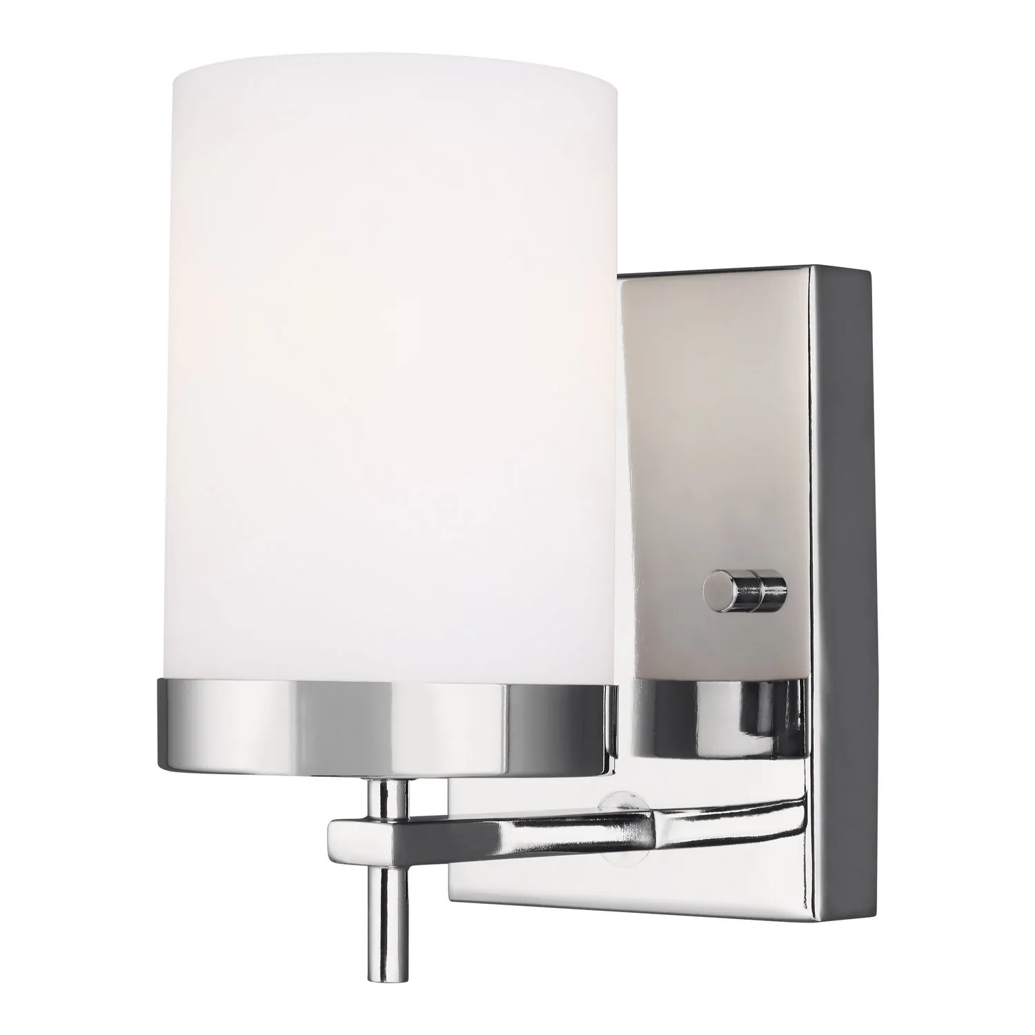 Zire 1-Light Wall&Bath Sconce in Chrome with Etched & White Inside Glass